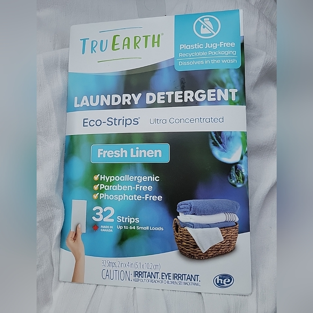 Tru Earth Eco-Strips Laundry Detergent – Fresh Linen 32 Strips